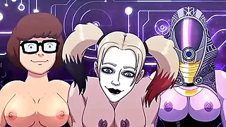 Reverend Ventura fucked Velma&comma; Elsa and Harley Quinn One by One - Cartoon Lampoon