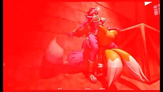 Tails licks Krystal's pussy while I was watching them